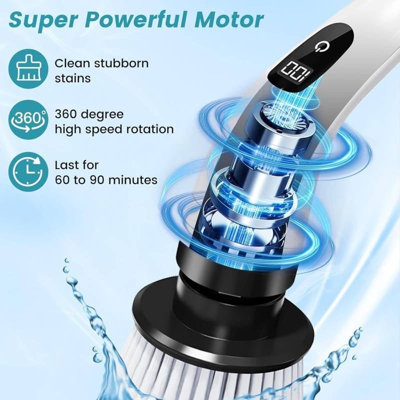 9 in 1 Cordless Electric Spin Scrubber