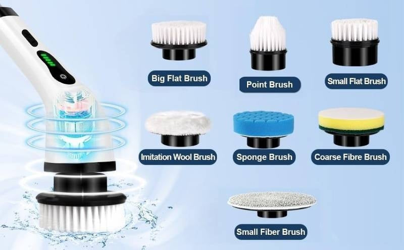9 in 1 Cordless Electric Spin Scrubber